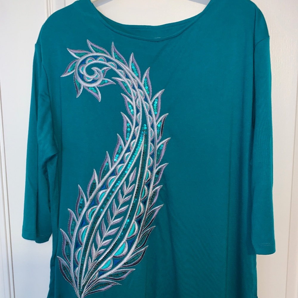 Bob Mackie's Imperial Paisley Pullover